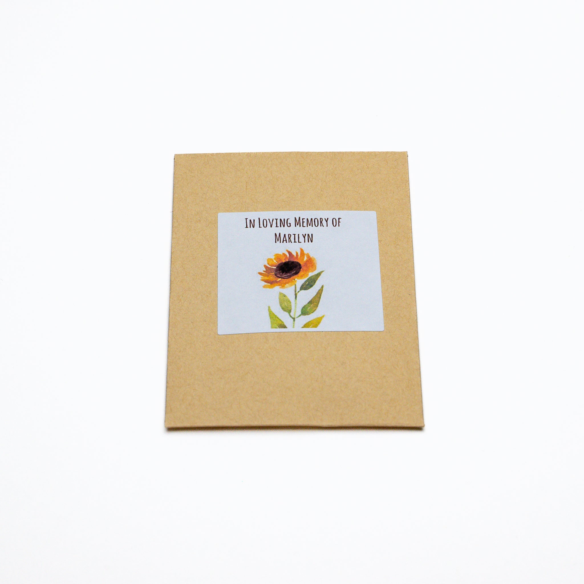Sunflower candle and journal set seed packet